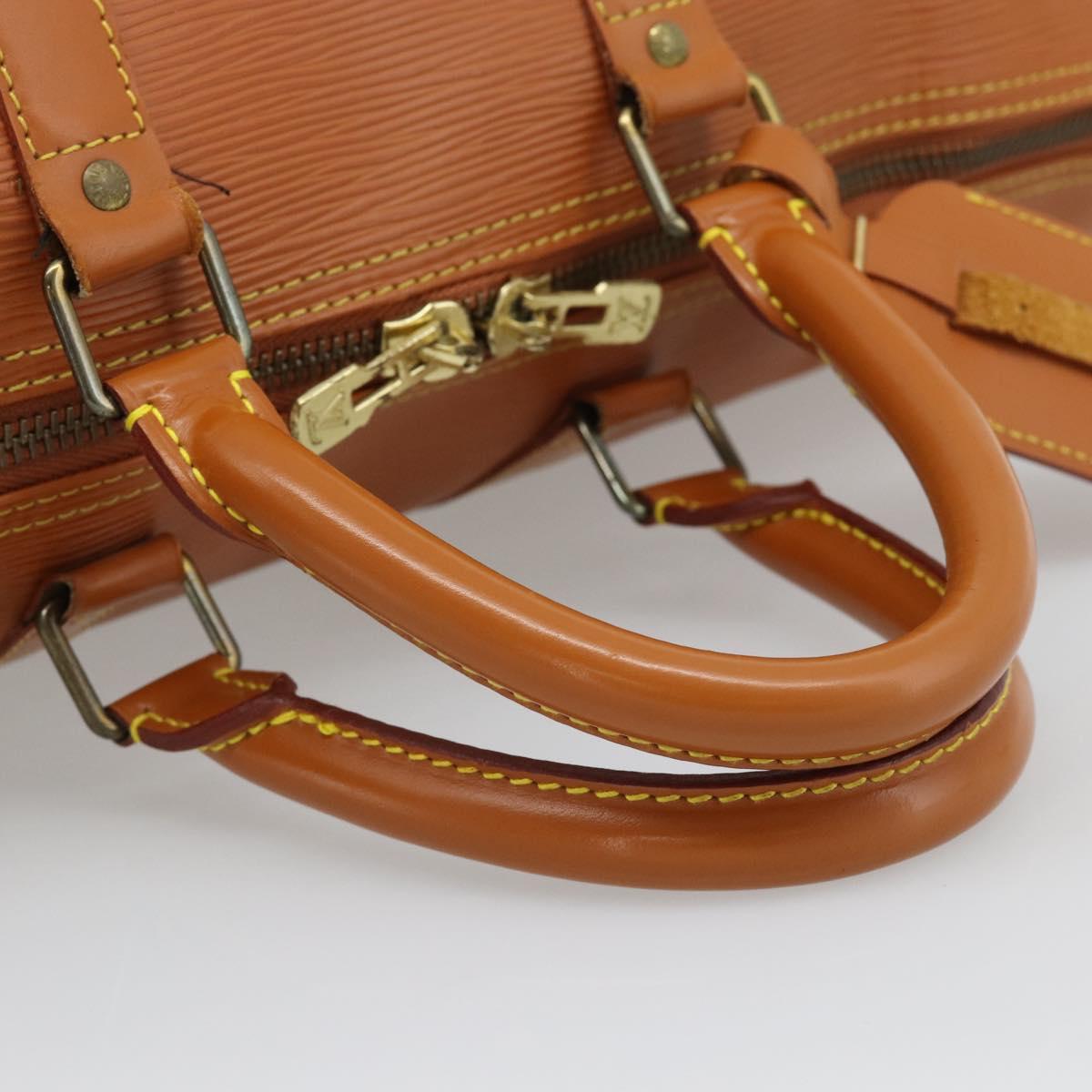 LOUIS VUITTON Epi Keepall 45 Boston Bag Brown Zipangu Gold M42978 LV Auth 190973