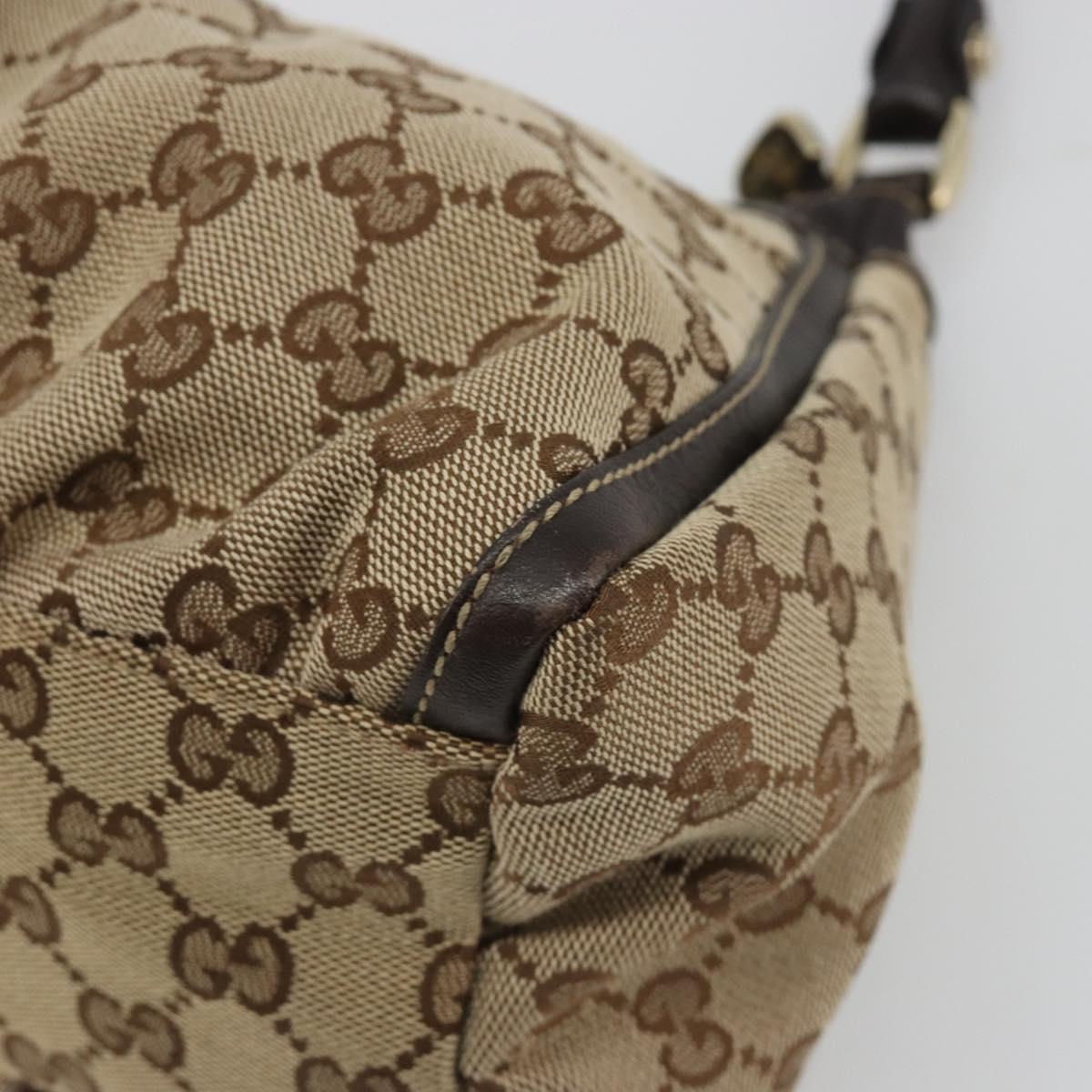 GUCCI GG Canvas Abbey Shoulder Bag Beige Gold 190525 Auth 190974SAV