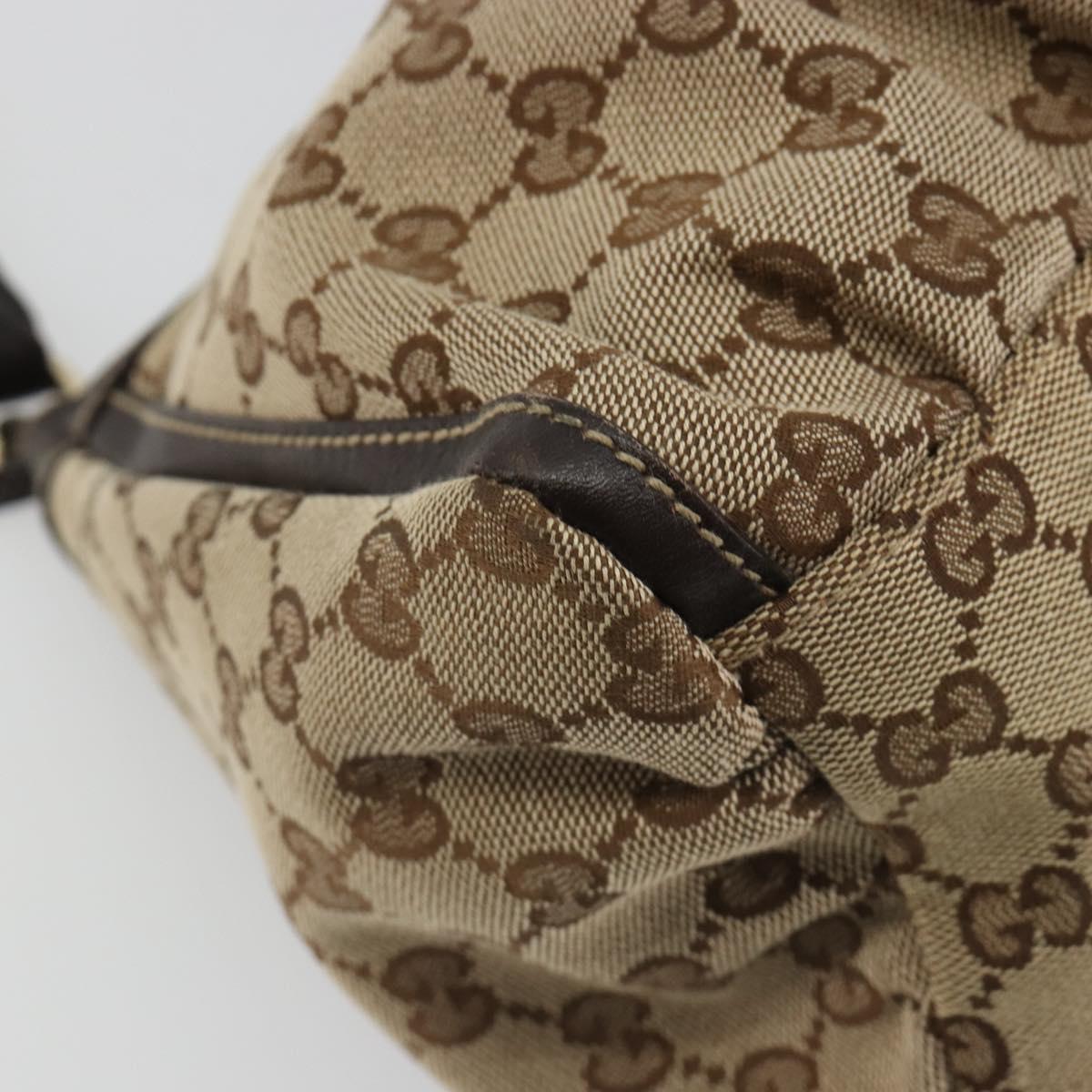 GUCCI GG Canvas Abbey Shoulder Bag Beige Gold 190525 Auth 190974SAV