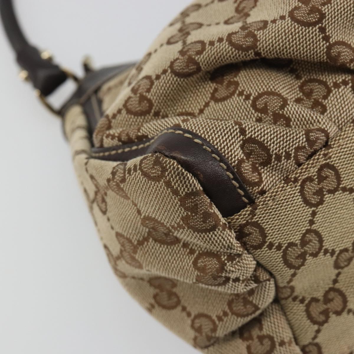 GUCCI GG Canvas Abbey Shoulder Bag Beige Gold 190525 Auth 190974SAV