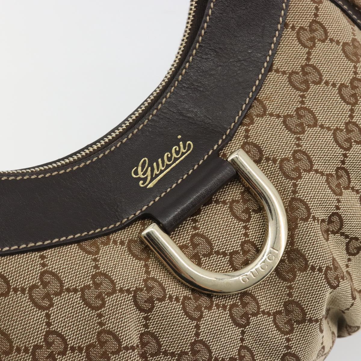 GUCCI GG Canvas Abbey Shoulder Bag Beige Gold 190525 Auth 190974SAV