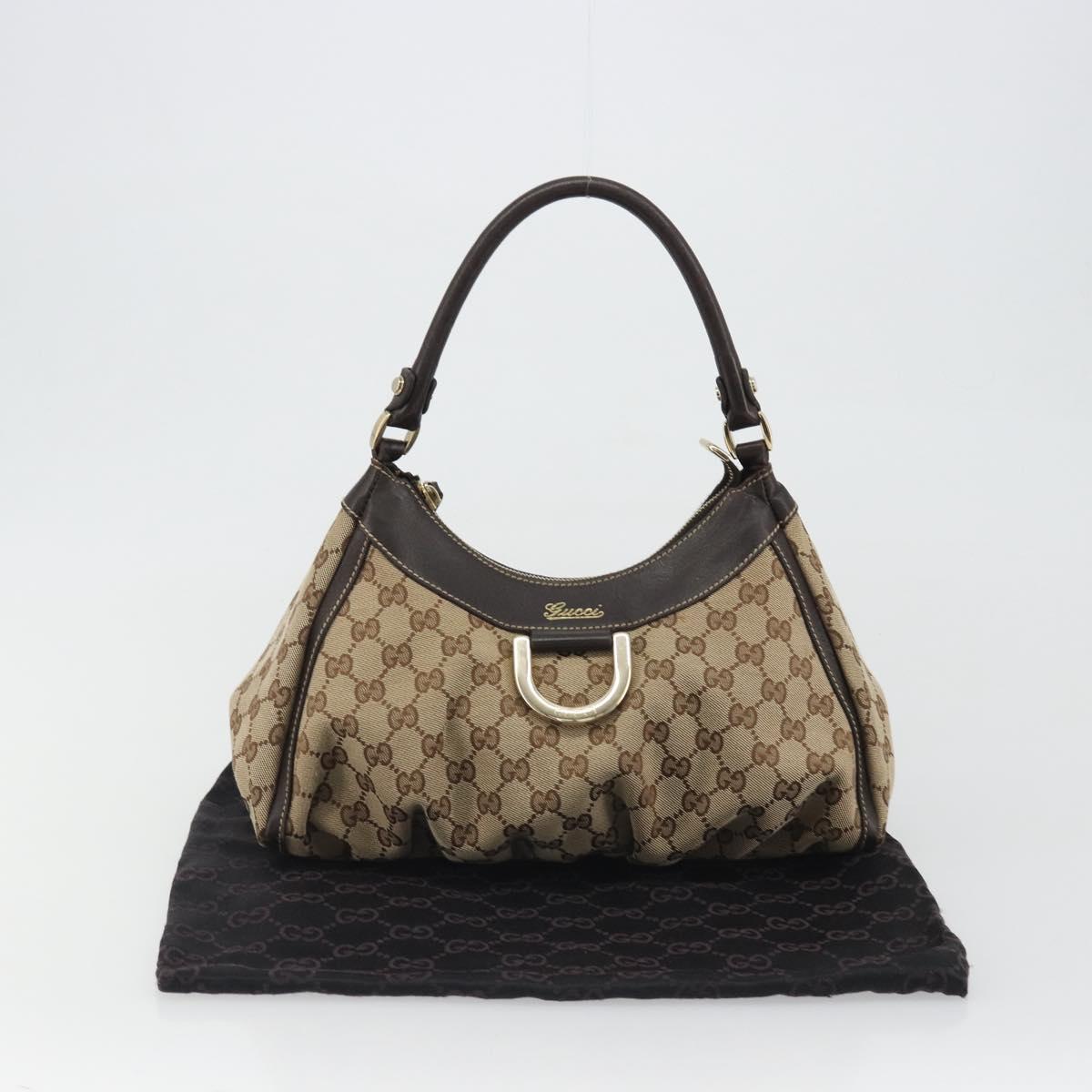 GUCCI GG Canvas Abbey Shoulder Bag Beige Gold 190525 Auth 190974SAV