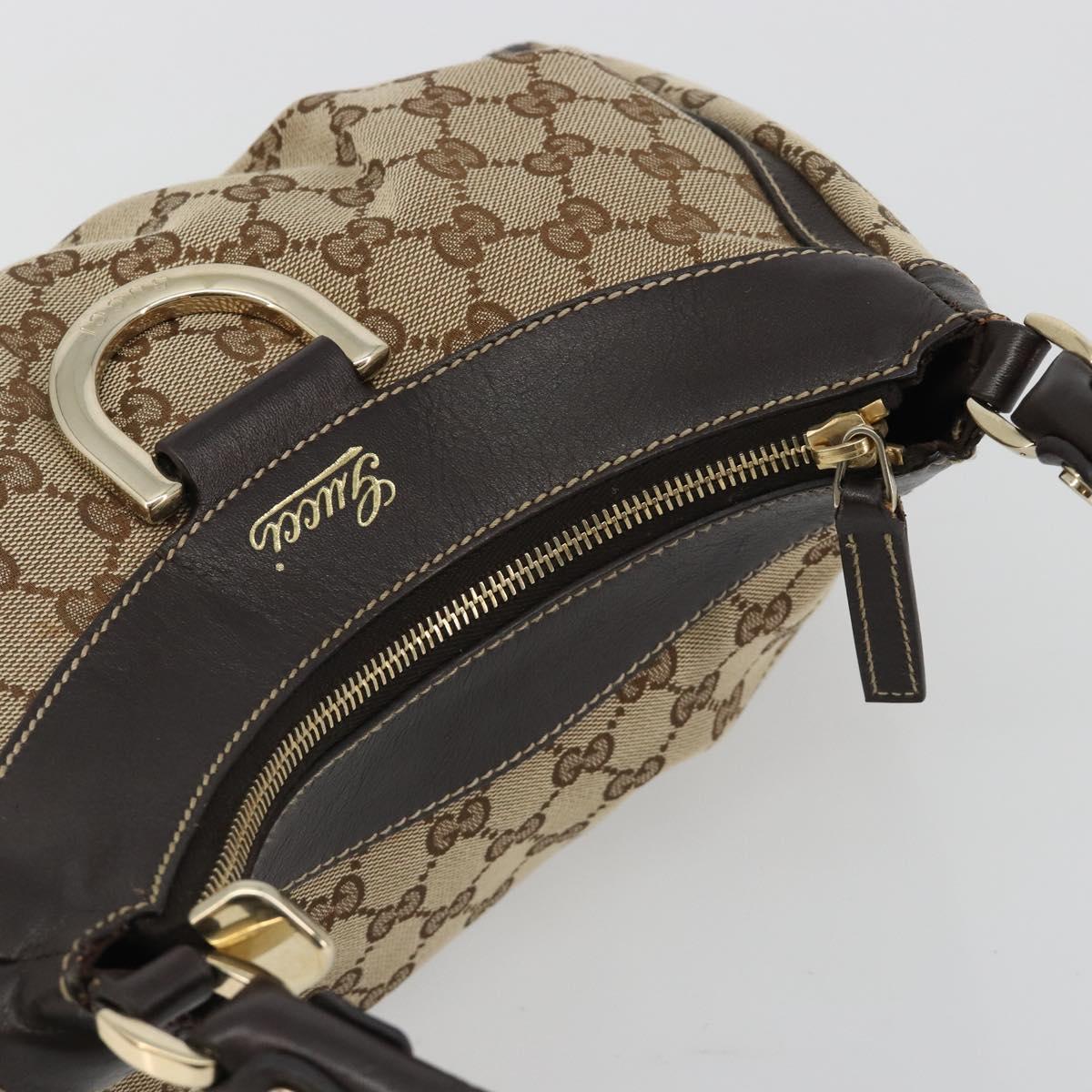 GUCCI GG Canvas Abbey Shoulder Bag Beige Gold 190525 Auth 190974SAV