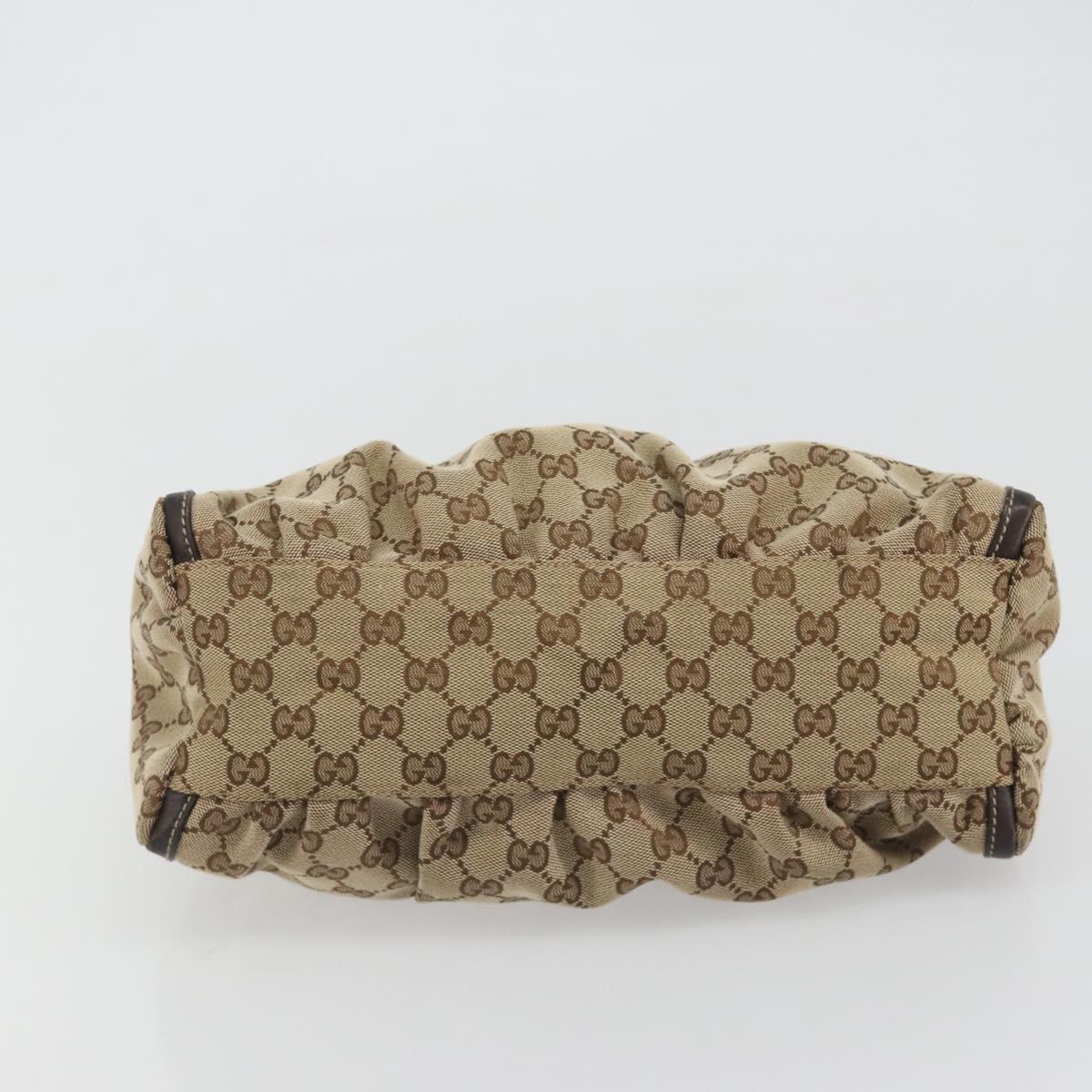 GUCCI GG Canvas Abbey Shoulder Bag Beige Gold 190525 Auth 190974SAV