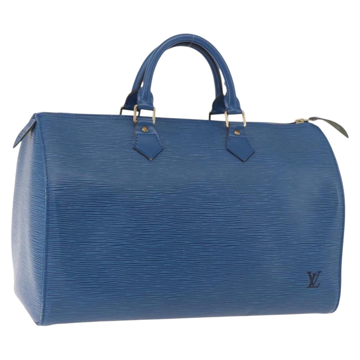 LOUIS VUITTON Epi Speedy 35 Hand Bag Toledo Blue M42995 LV Auth 190979A