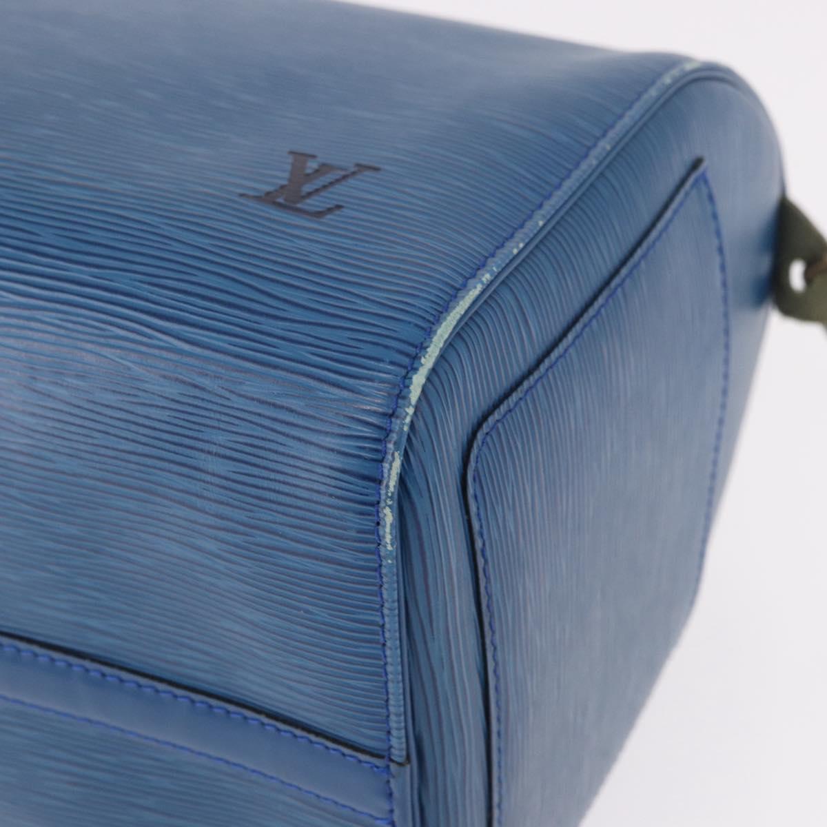LOUIS VUITTON Epi Speedy 35 Hand Bag Toledo Blue M42995 LV Auth 190979A