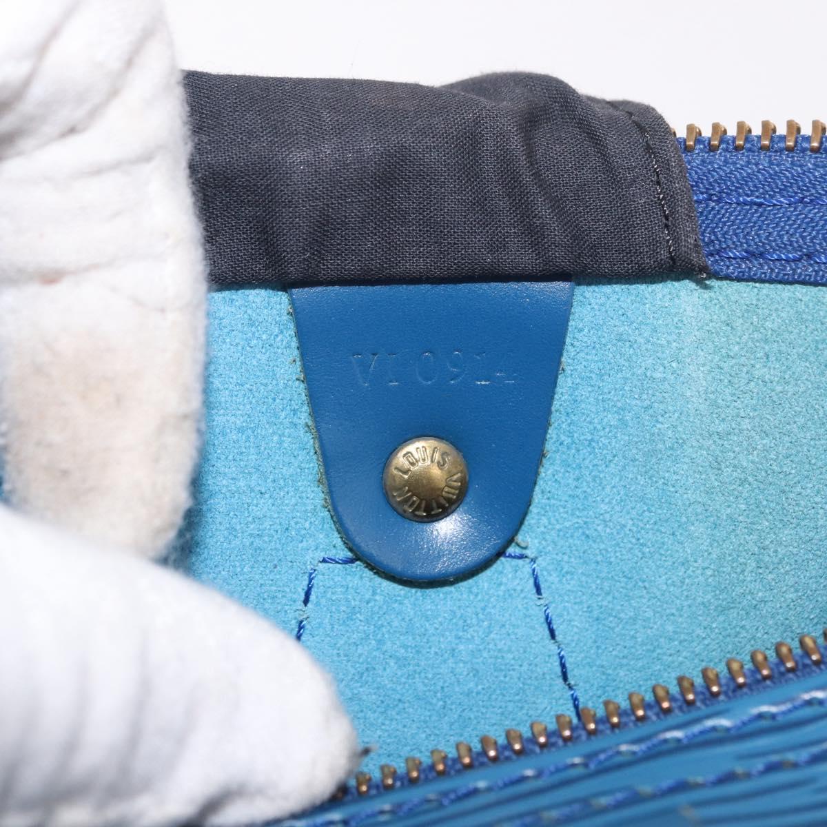 LOUIS VUITTON Epi Speedy 35 Hand Bag Toledo Blue M42995 LV Auth 190979A