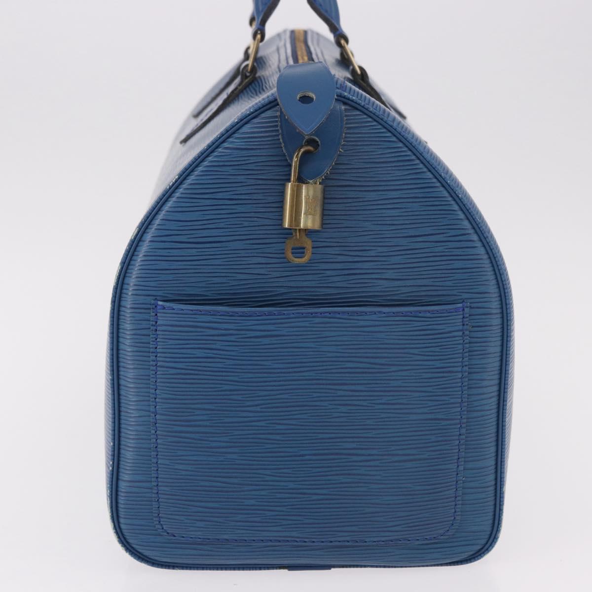 LOUIS VUITTON Epi Speedy 35 Hand Bag Toledo Blue M42995 LV Auth 190979A