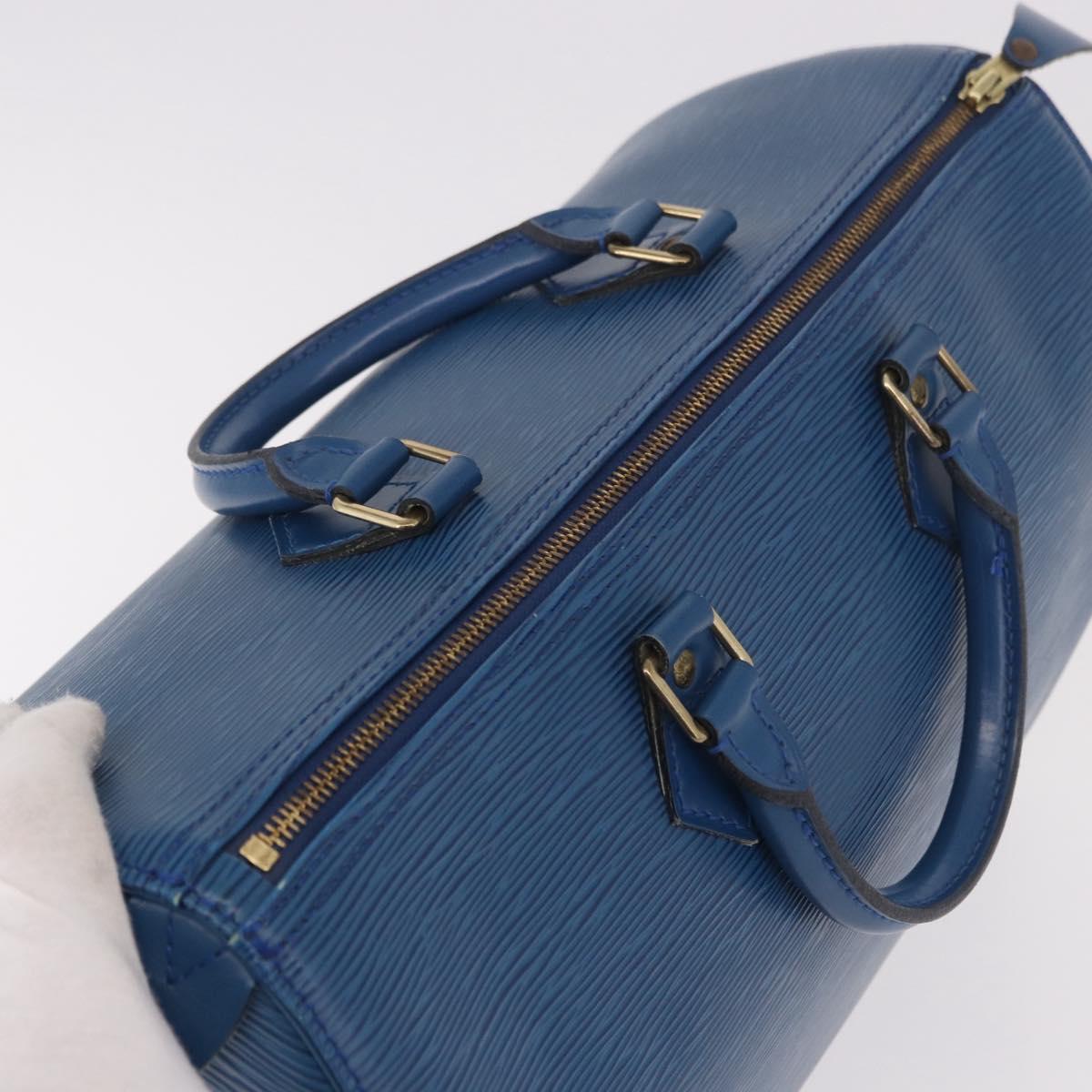 LOUIS VUITTON Epi Speedy 35 Hand Bag Toledo Blue M42995 LV Auth 190979A