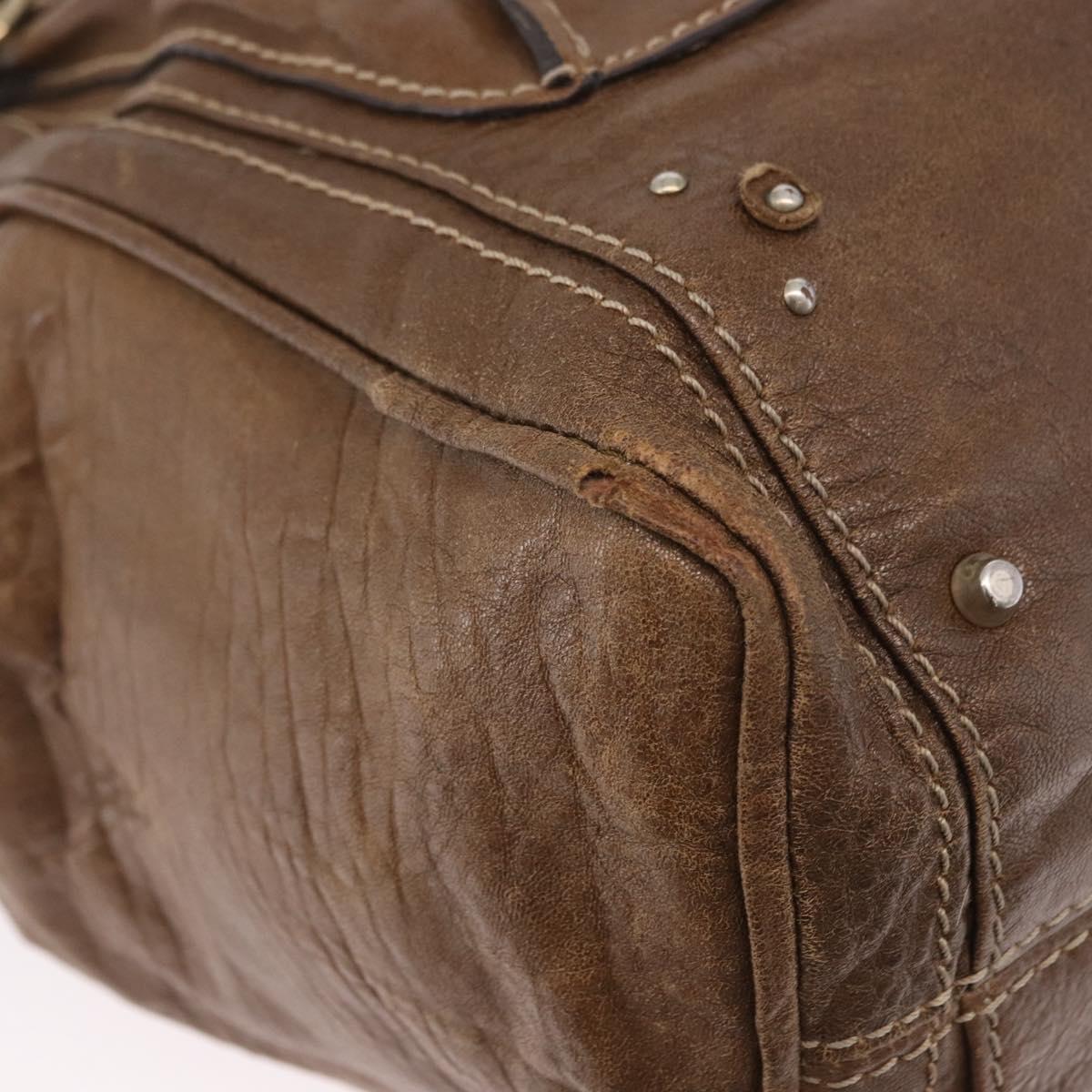 Chloe Paddington Hand Bag Leather Brown Gold Auth 190982