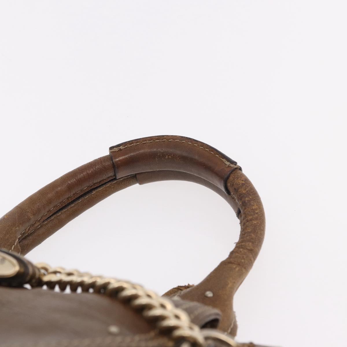 Chloe Paddington Hand Bag Leather Brown Gold Auth 190982