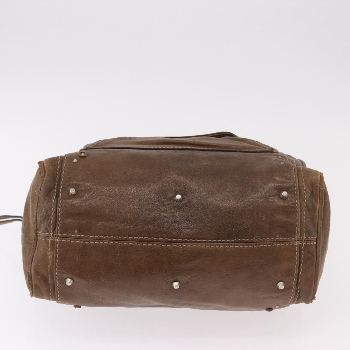 Chloe Paddington Hand Bag Leather Brown Gold Auth 190982