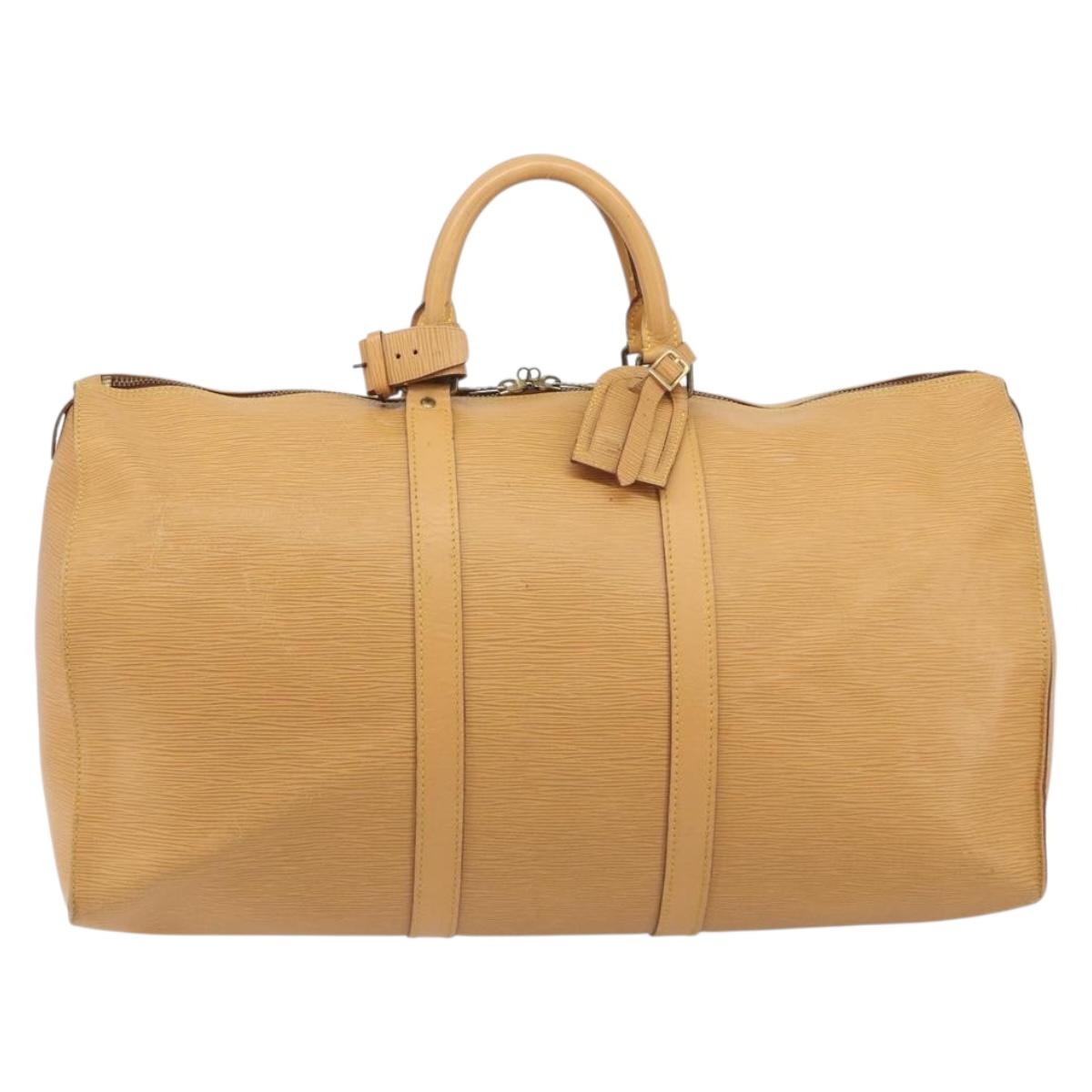 LOUIS VUITTON Epi Keepall 50 Boston Bag Beige M42941 LV Auth 190983A