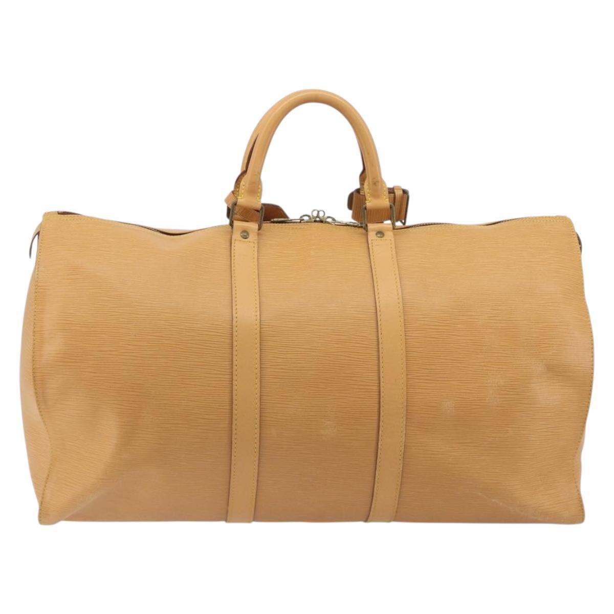 LOUIS VUITTON Epi Keepall 50 Boston Bag Beige M42941 LV Auth 190983A