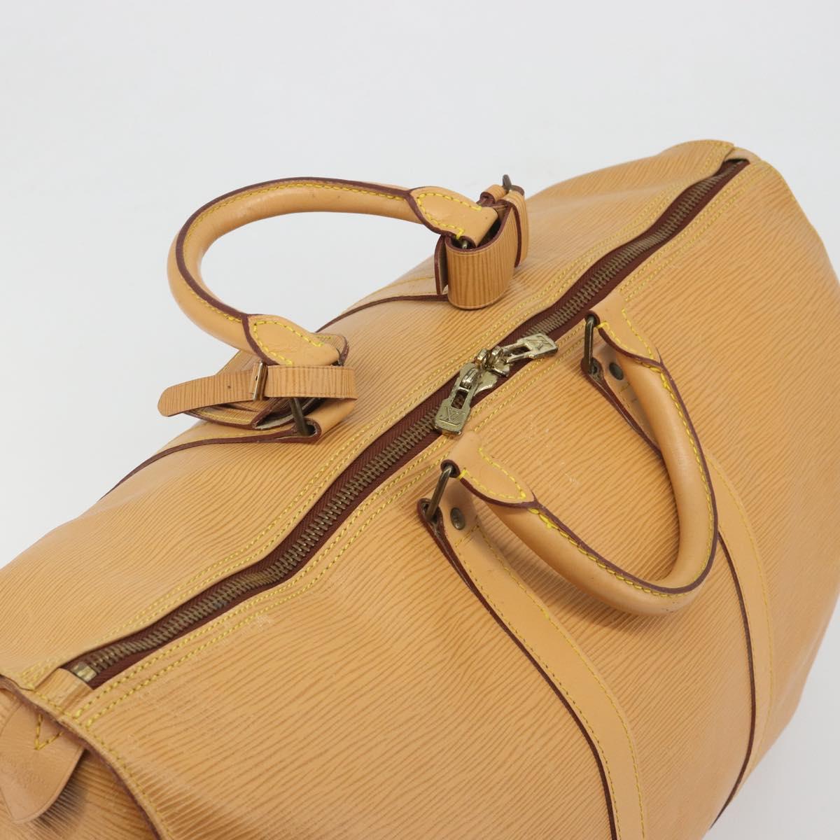 LOUIS VUITTON Epi Keepall 50 Boston Bag Beige M42941 LV Auth 190983A
