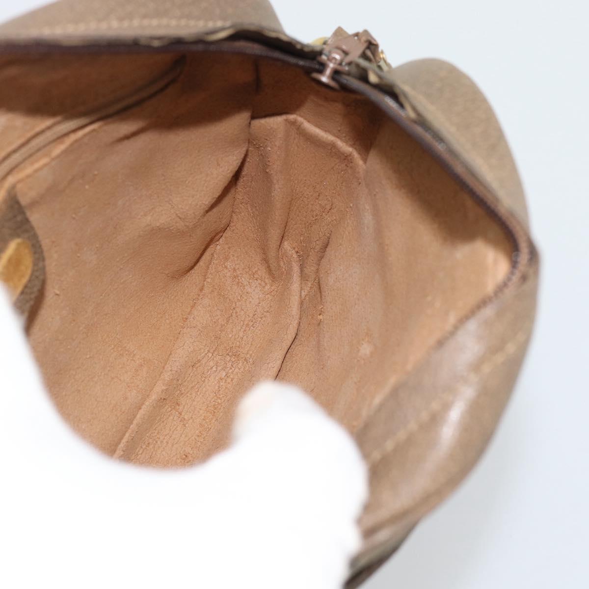 GUCCI GG Supreme Web Sherry Line Shoulder Bag PVC Beige Gold Auth 190994