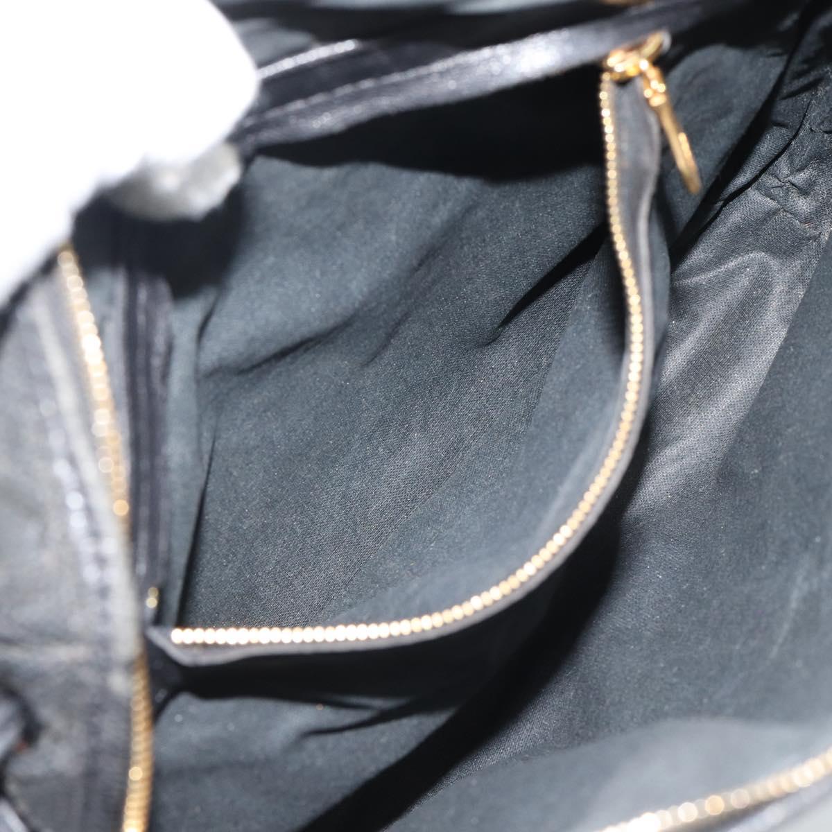 BOTTEGA VENETA INTRECCIATO Shoulder Bag Canvas Black Gold Auth 190995