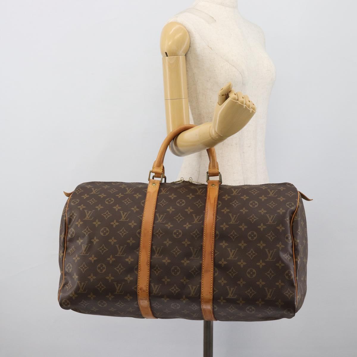 LOUIS VUITTON Monogram Keepall 50 Boston Bag M41426 LV Auth 190998
