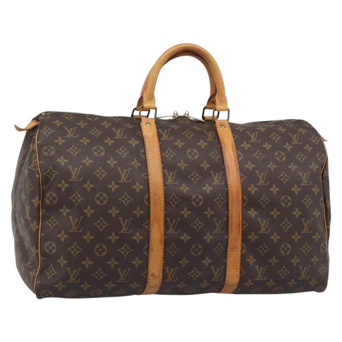 LOUIS VUITTON Monogram Keepall 50 Boston Bag M41426 LV Auth 190998