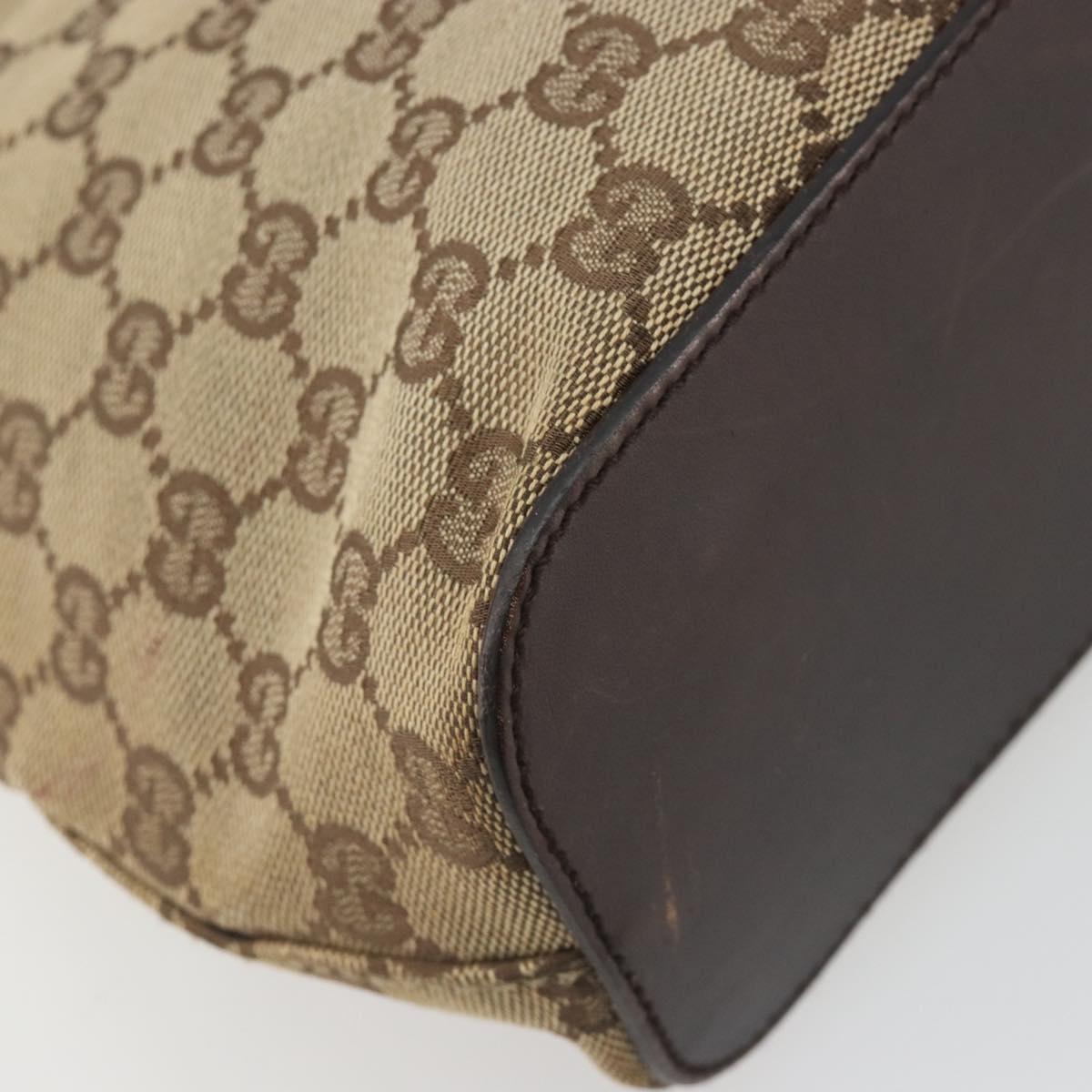 GUCCI GG Canvas Shoulder Bag Beige Silver 107752 Auth 191004A