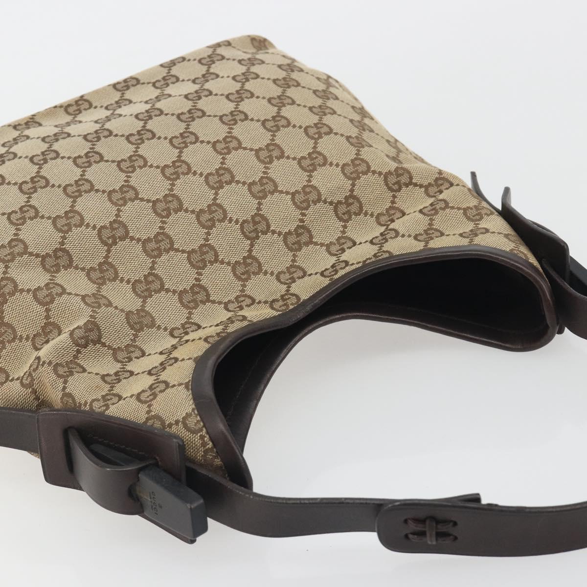 GUCCI GG Canvas Shoulder Bag Beige Silver 107752 Auth 191004A