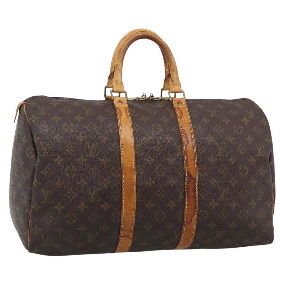 LOUIS VUITTON Monogram Keepall 50 Boston Bag M41426 LV Auth 191008