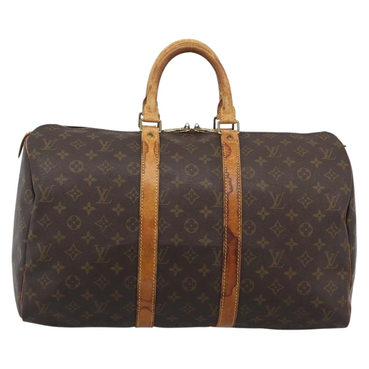 LOUIS VUITTON Monogram Keepall 50 Boston Bag M41426 LV Auth 191008