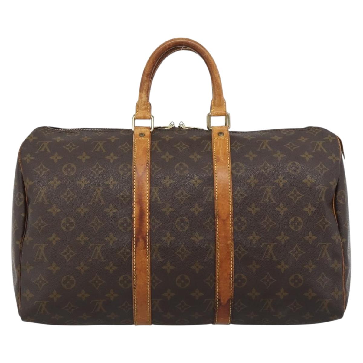 LOUIS VUITTON Monogram Keepall 50 Boston Bag M41426 LV Auth 191008