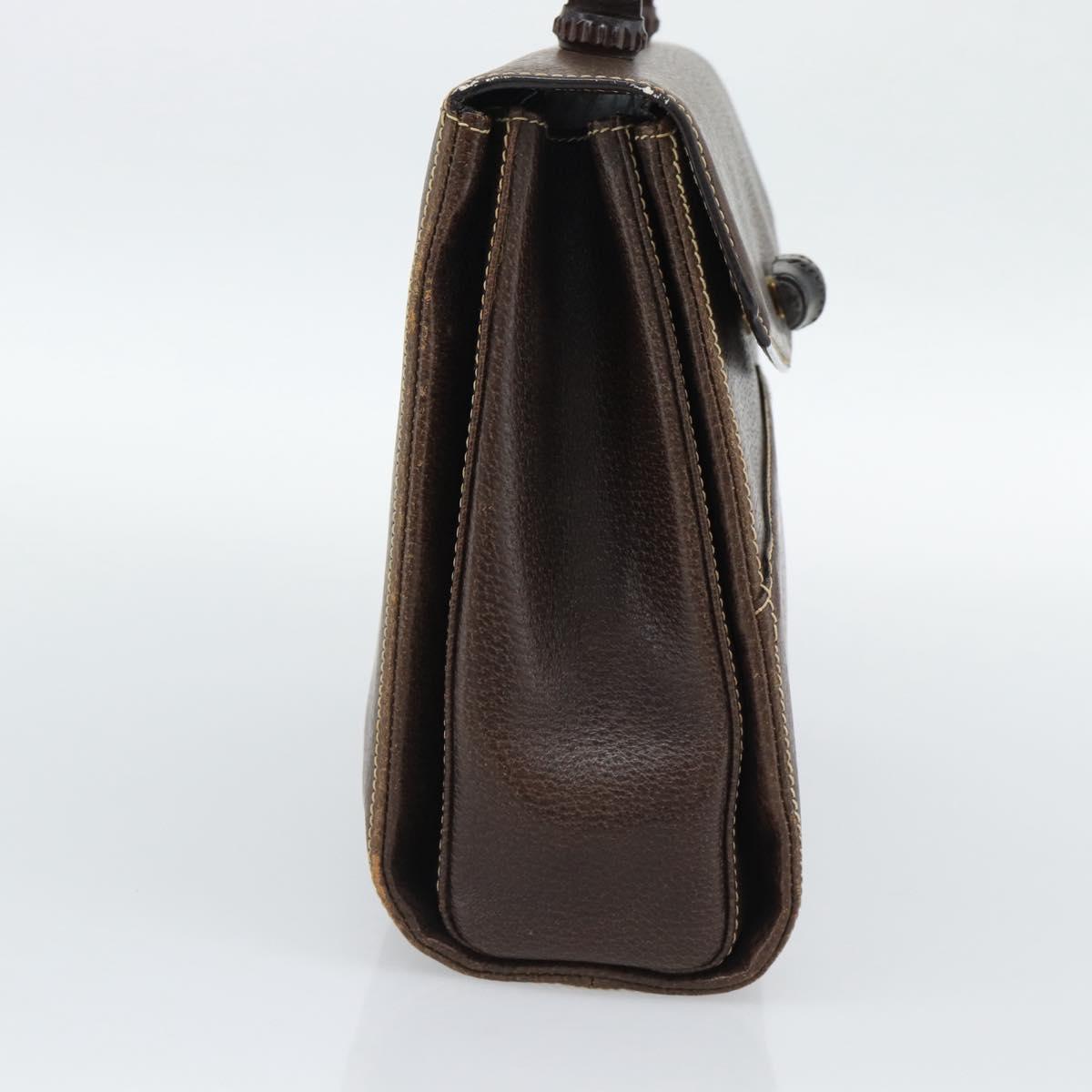 GUCCI Bamboo Hand Bag Leather Brown Auth 191015