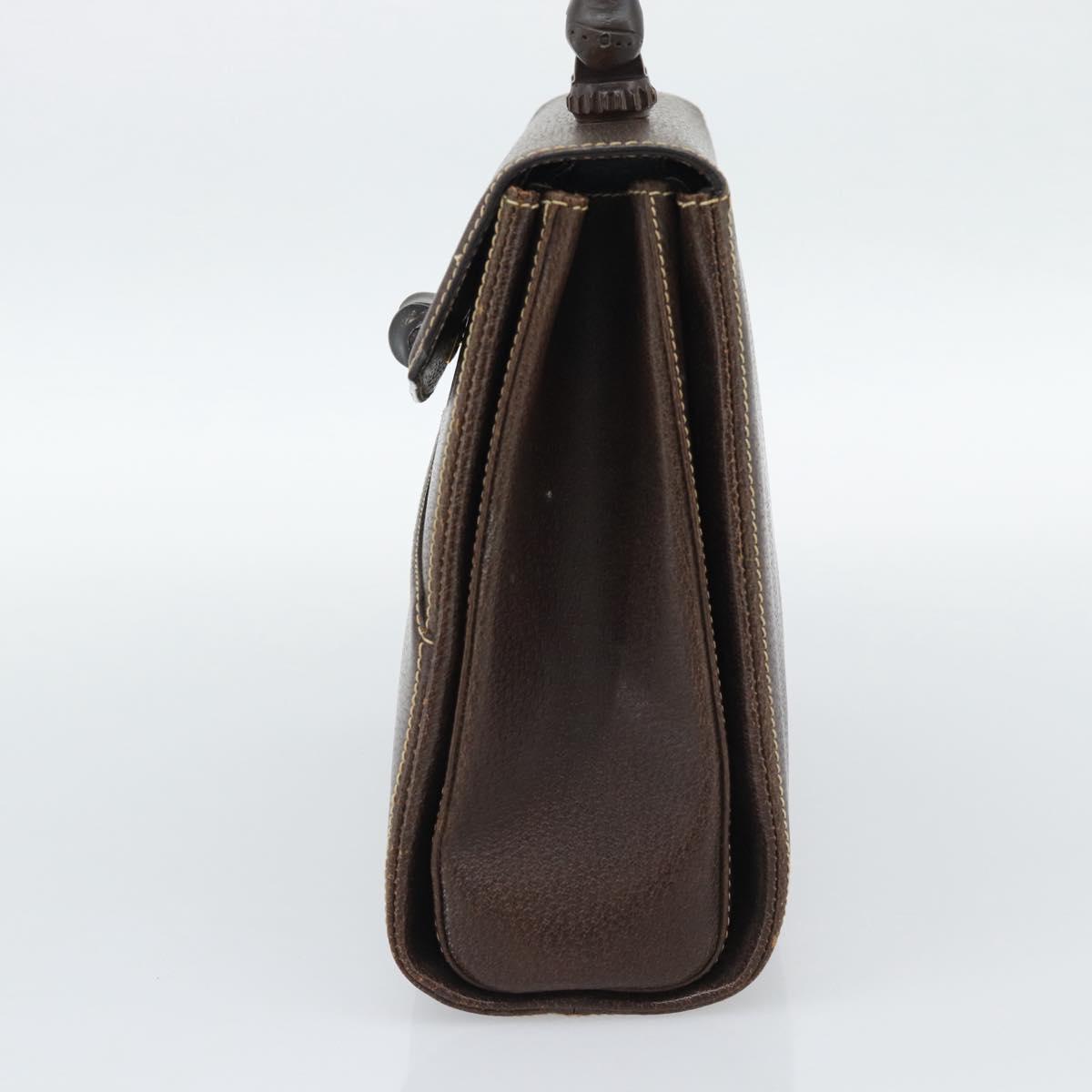 GUCCI Bamboo Hand Bag Leather Brown Auth 191015