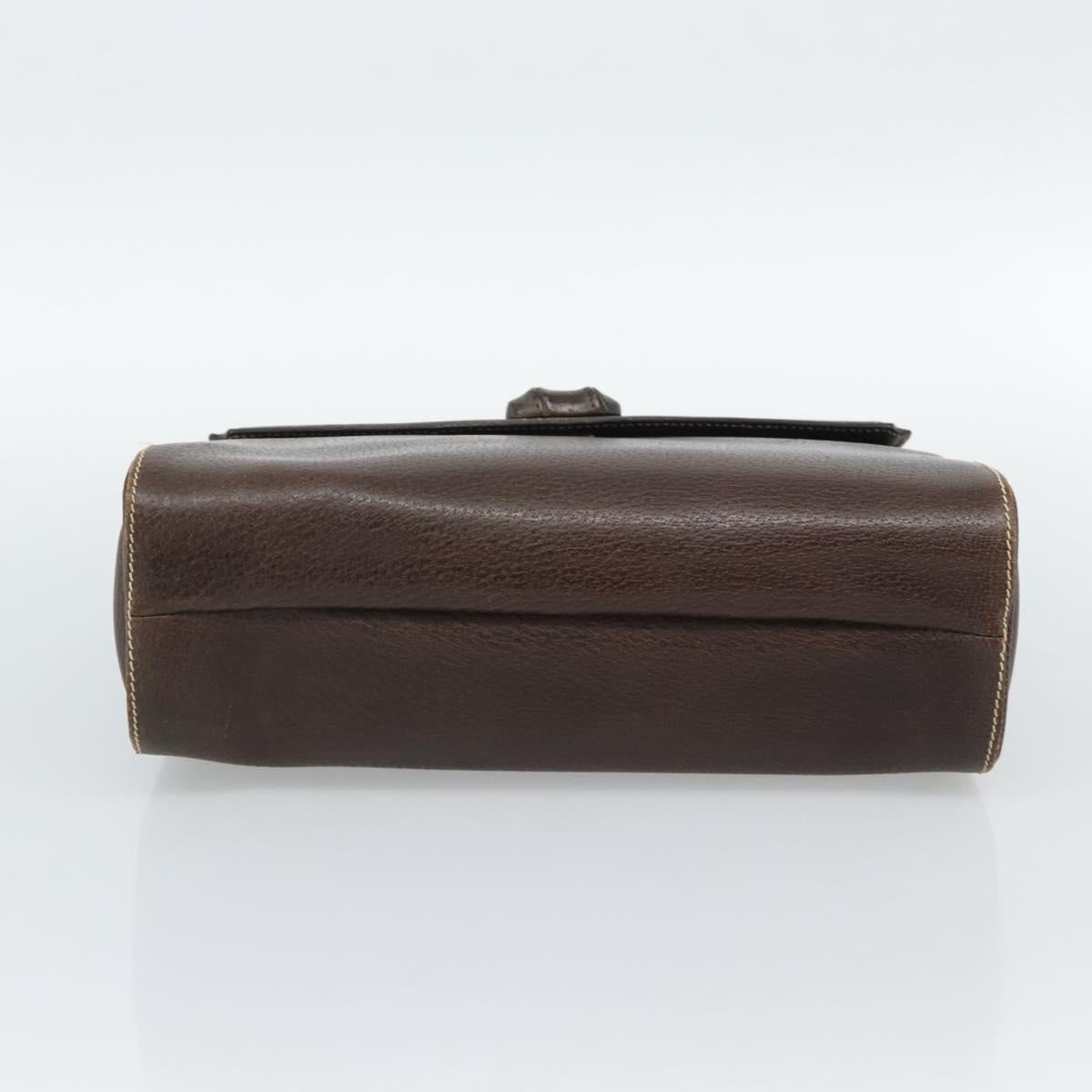 GUCCI Bamboo Hand Bag Leather Brown Auth 191015