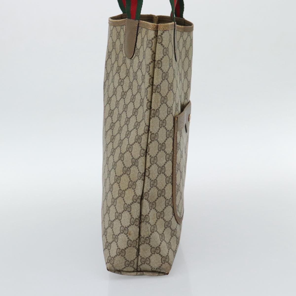 GUCCI GG Supreme Tote Bag PVC Leather Beige 39 02 003 Auth 191018