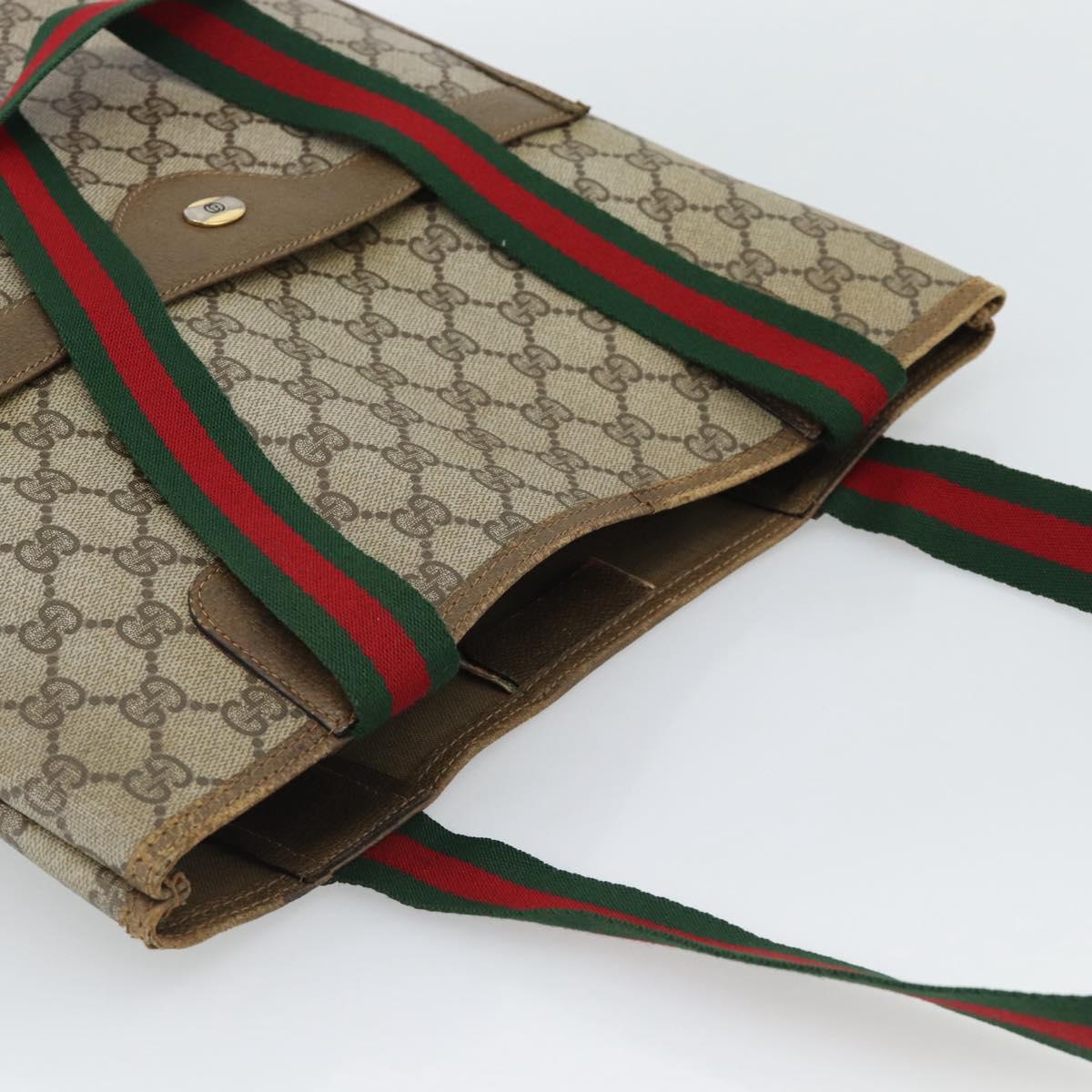 GUCCI GG Supreme Tote Bag PVC Leather Beige 39 02 003 Auth 191018