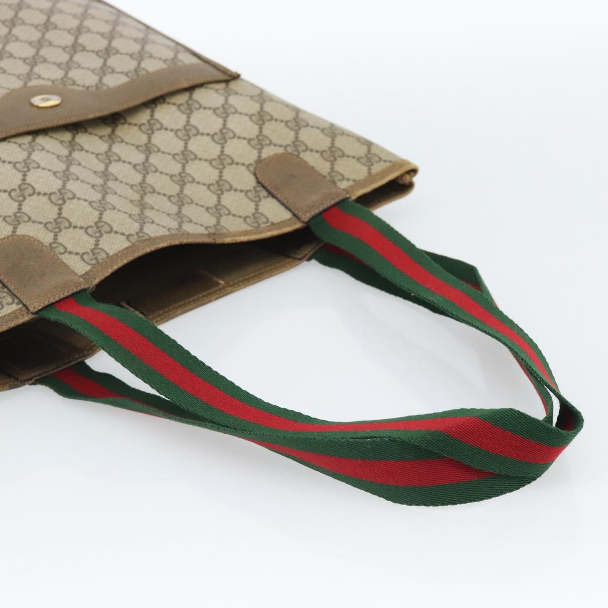 GUCCI GG Supreme Tote Bag PVC Leather Beige 39 02 003 Auth 191018