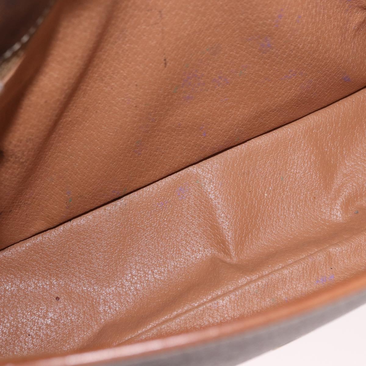 CELINE Macadam Shoulder Bag PVC Leather Brown Gold Auth 191021