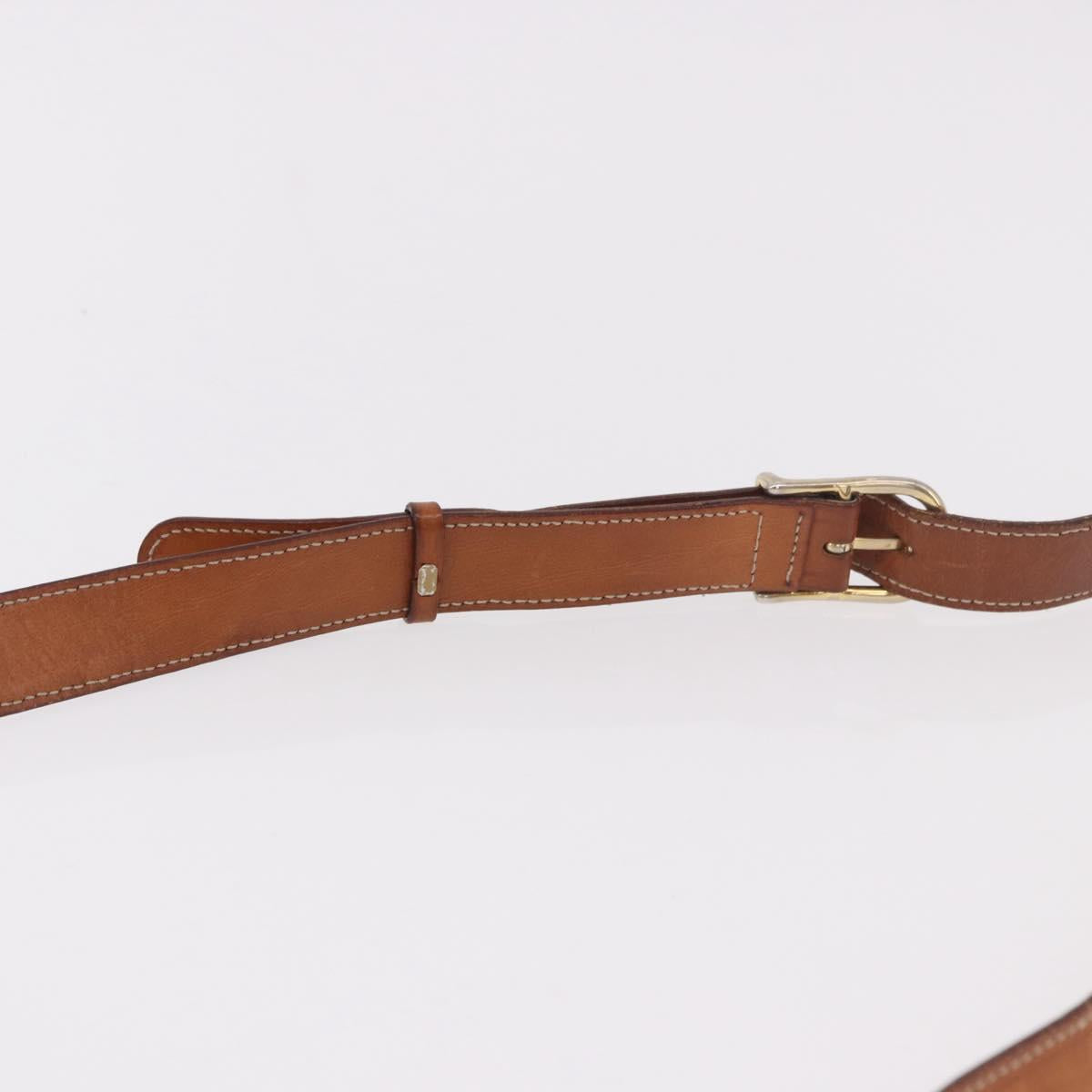 CELINE Macadam Shoulder Bag PVC Leather Brown Gold Auth 191021