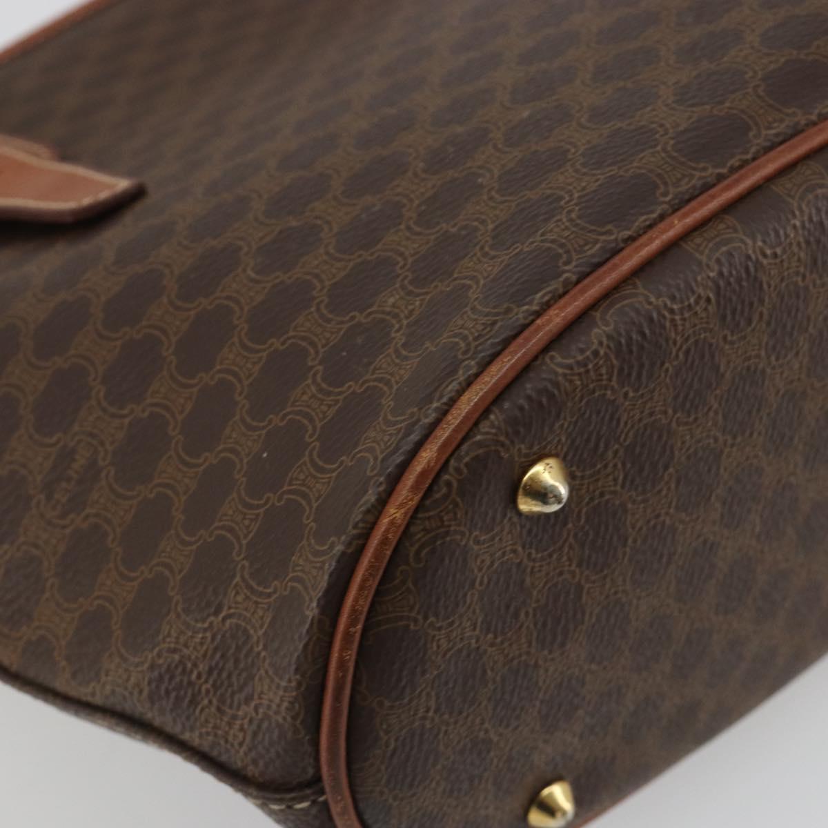 CELINE Macadam Tote Bag PVC Leather Brown Gold Auth 191023A