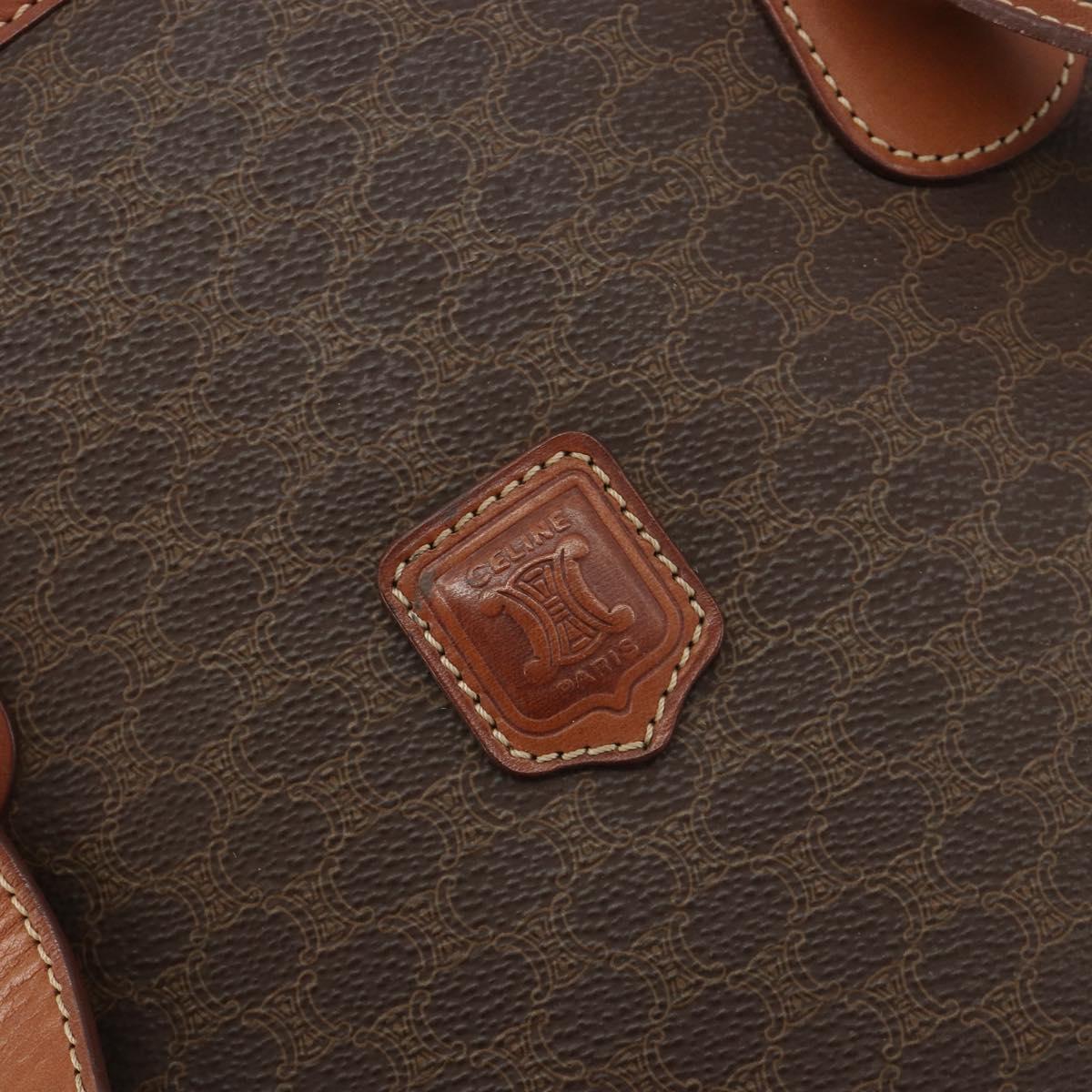 CELINE Macadam Tote Bag PVC Leather Brown Gold Auth 191023A