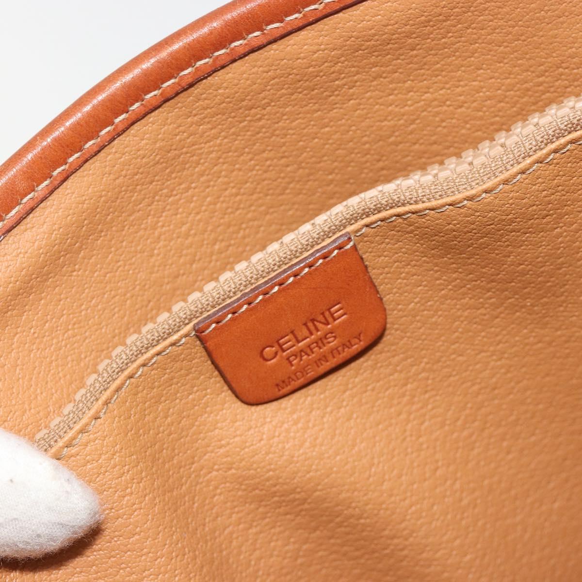 CELINE Macadam Tote Bag PVC Leather Brown Gold Auth 191023A