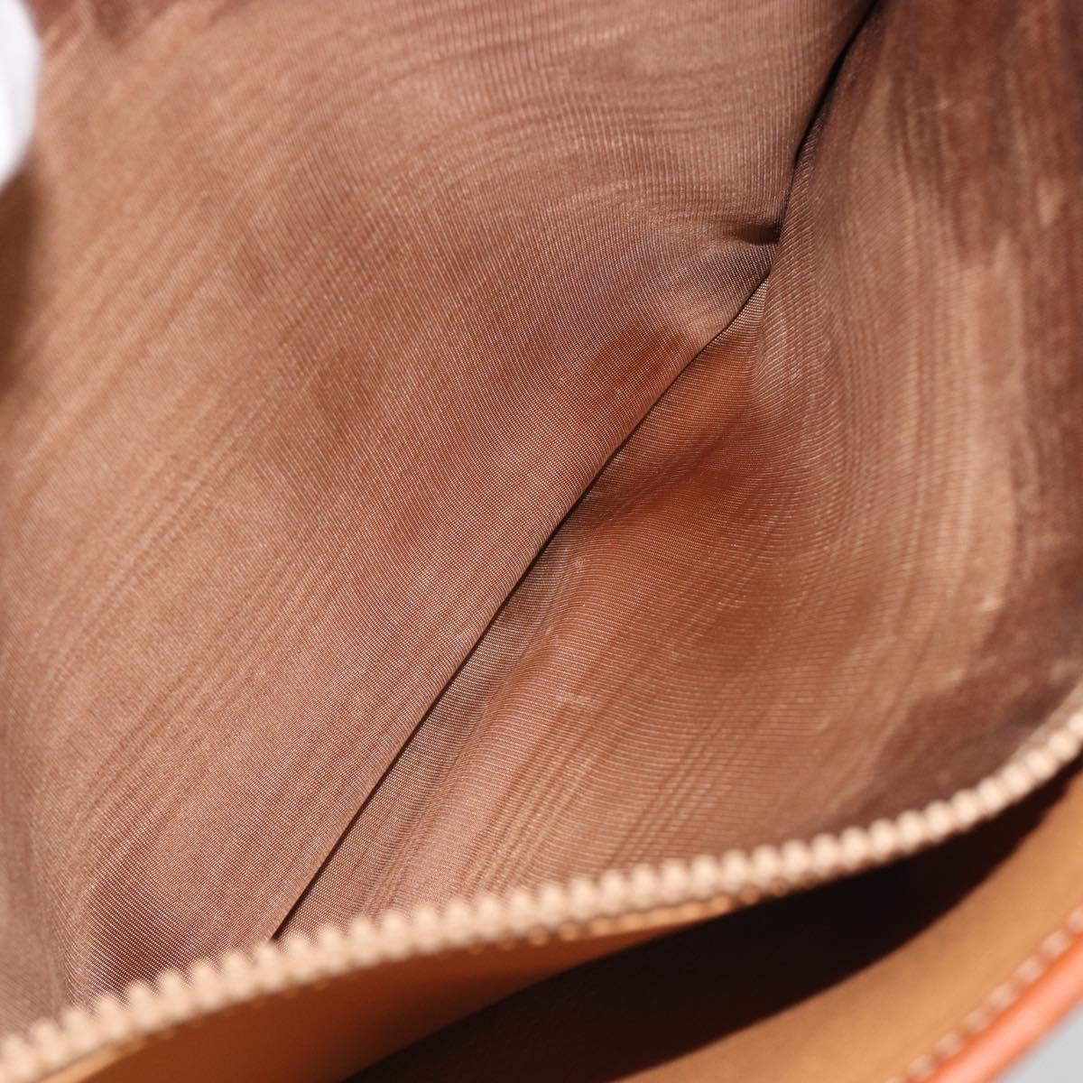 CELINE Macadam Tote Bag PVC Leather Brown Gold Auth 191023A