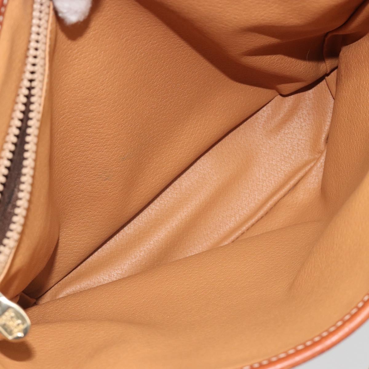 CELINE Macadam Tote Bag PVC Leather Brown Gold Auth 191023A