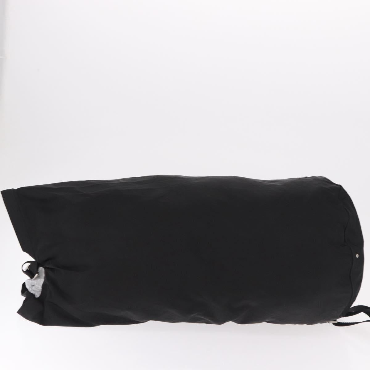 PRADA Drawstring Shoulder Bag Nylon Black Silver Auth 191026A