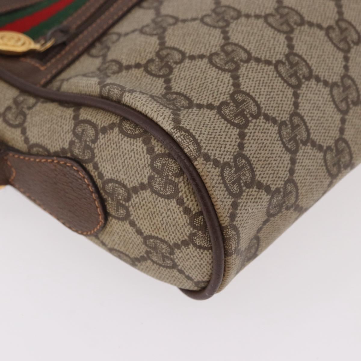GUCCI GG Supreme Shoulder Bag PVC Leather Beige Gold 56 01 087 Auth 191029
