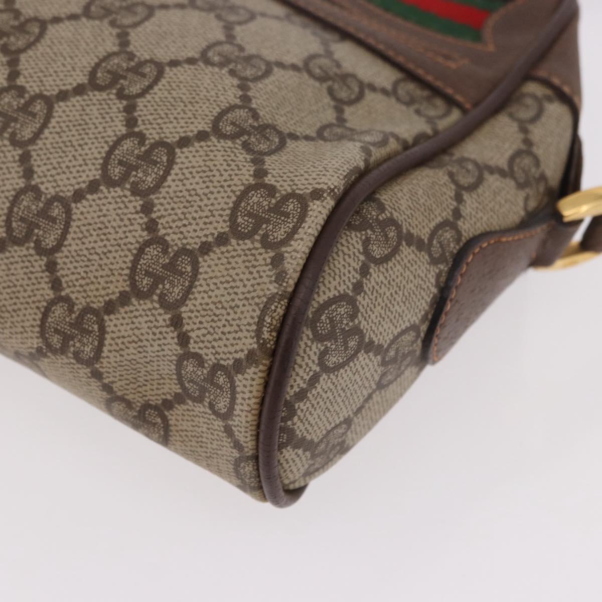 GUCCI GG Supreme Shoulder Bag PVC Leather Beige Gold 56 01 087 Auth 191029
