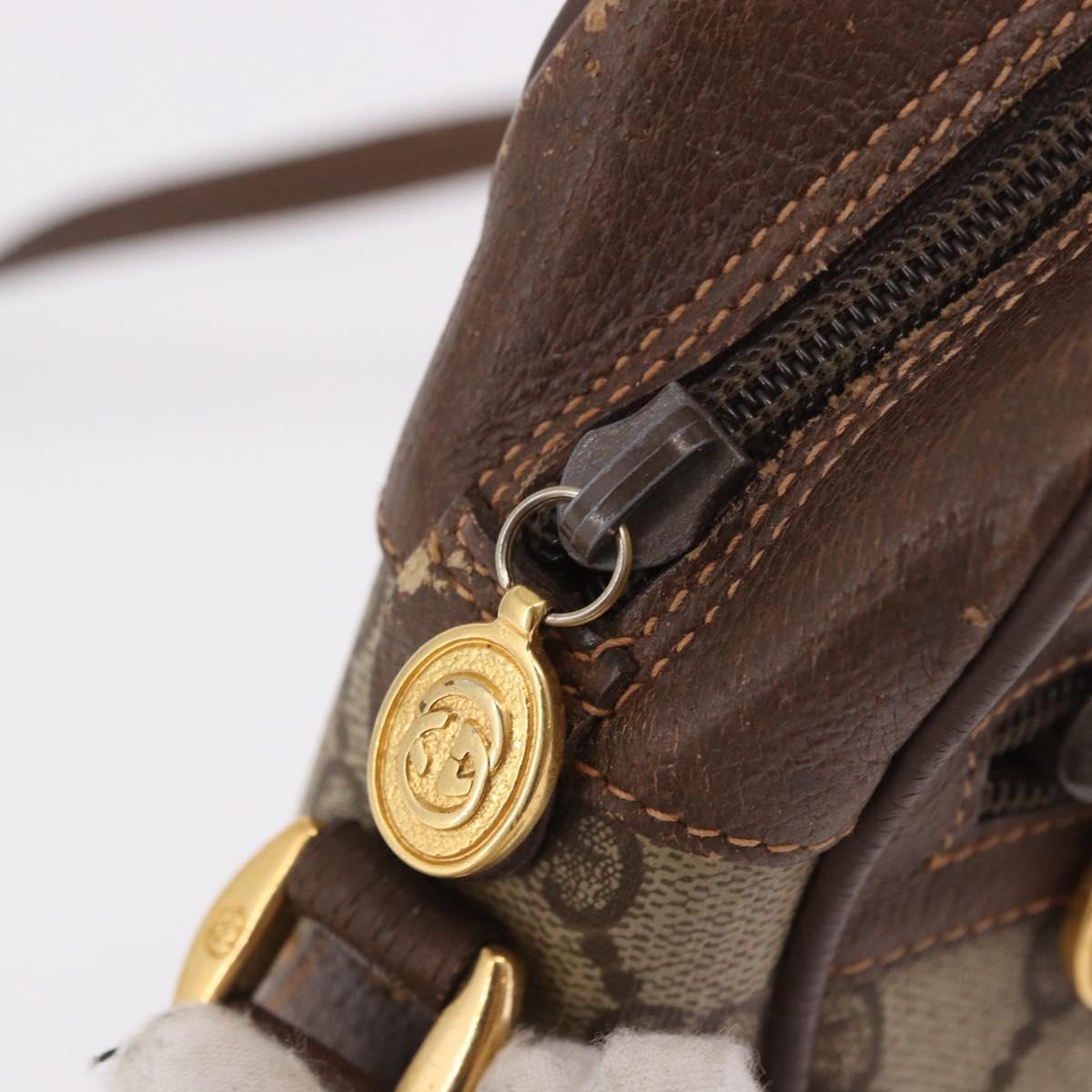 GUCCI GG Supreme Shoulder Bag PVC Leather Beige Gold 56 01 087 Auth 191029