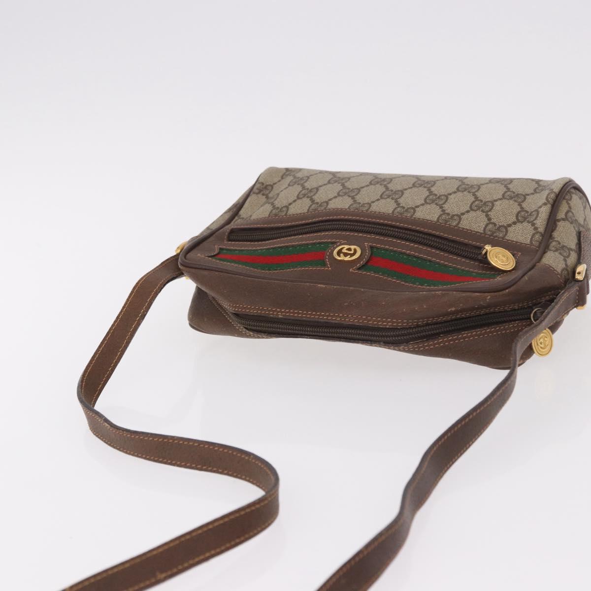 GUCCI GG Supreme Shoulder Bag PVC Leather Beige Gold 56 01 087 Auth 191029