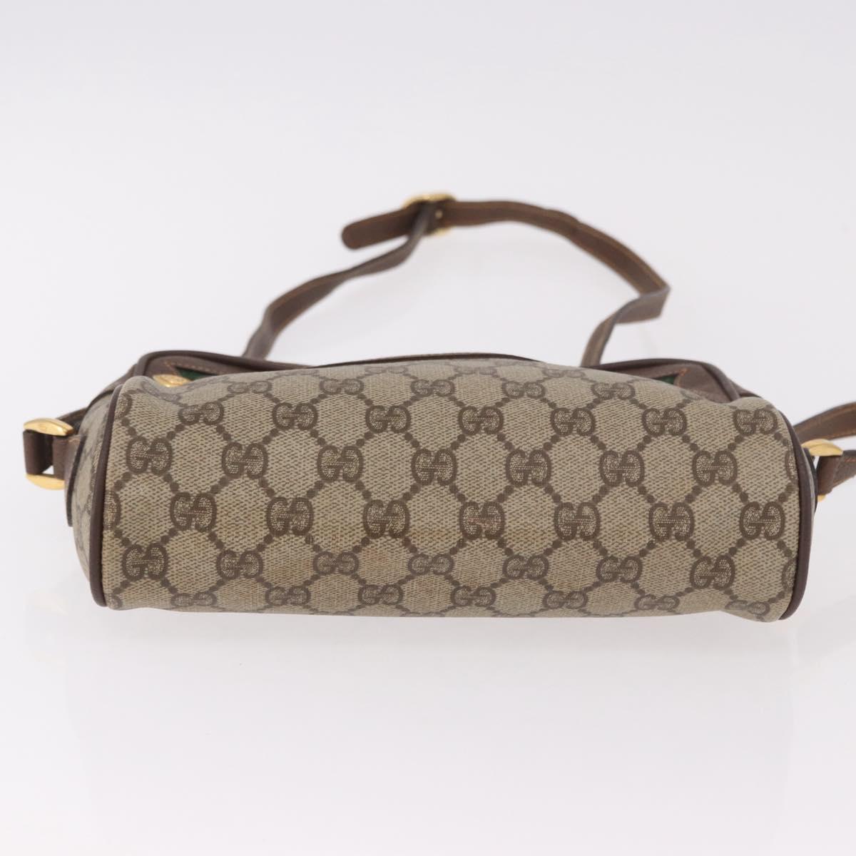 GUCCI GG Supreme Shoulder Bag PVC Leather Beige Gold 56 01 087 Auth 191029