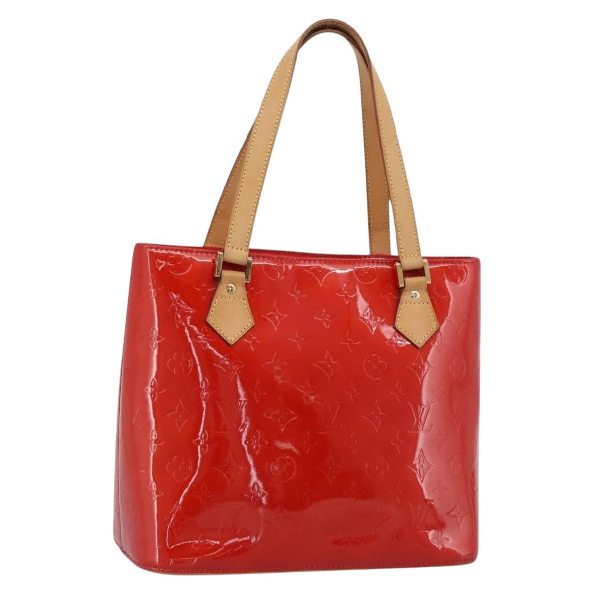 LOUIS VUITTON Monogram Vernis Houston Hand Bag Red M91092 LV Auth 191032