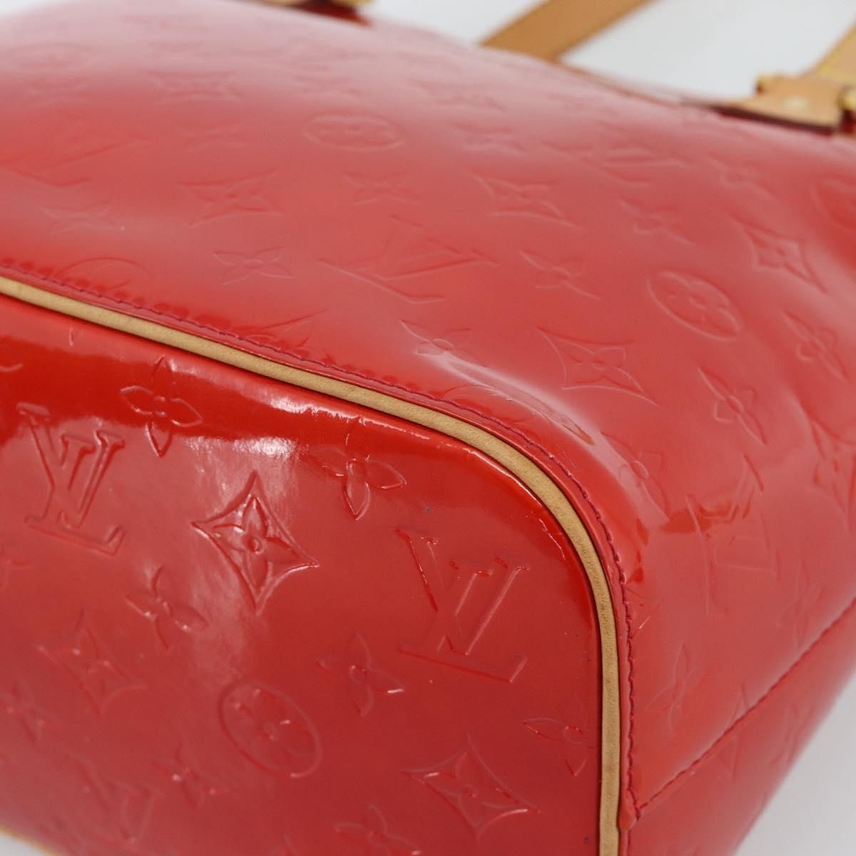 LOUIS VUITTON Monogram Vernis Houston Hand Bag Red M91092 LV Auth 191032