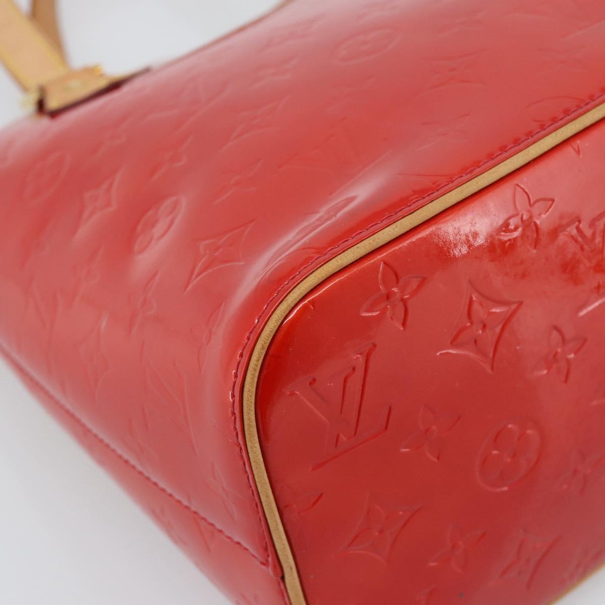 LOUIS VUITTON Monogram Vernis Houston Hand Bag Red M91092 LV Auth 191032